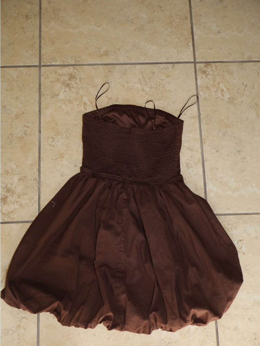 Girls Brown Spaghetti-Strap Party Dress
